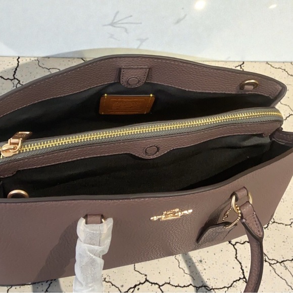Coach Leather Satchel Handbag in Mauve Taupe - Picture 2 of 9